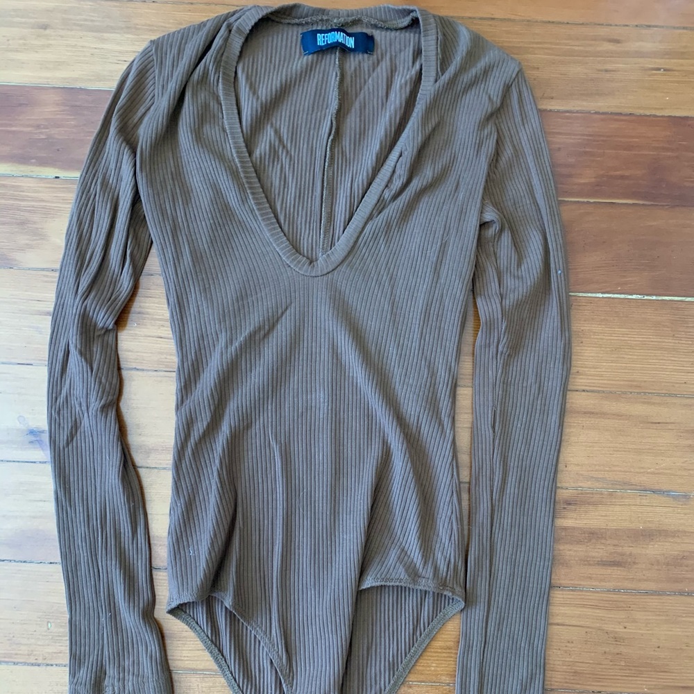 Reformation ribbed bodysuit